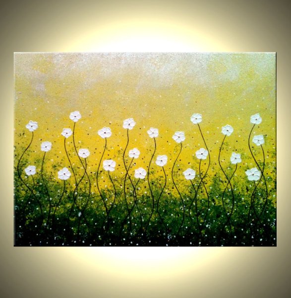 Одуванчик акриловыми красками