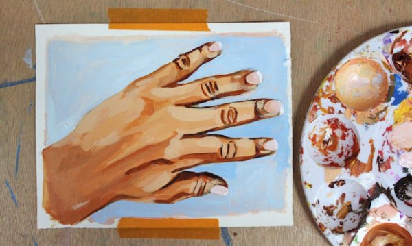 Картина акрилом руки