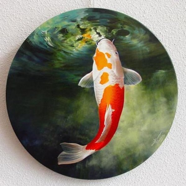 Карпы кои акрилом