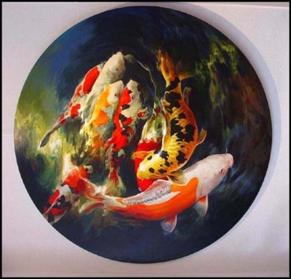 Рыбки кои живопись