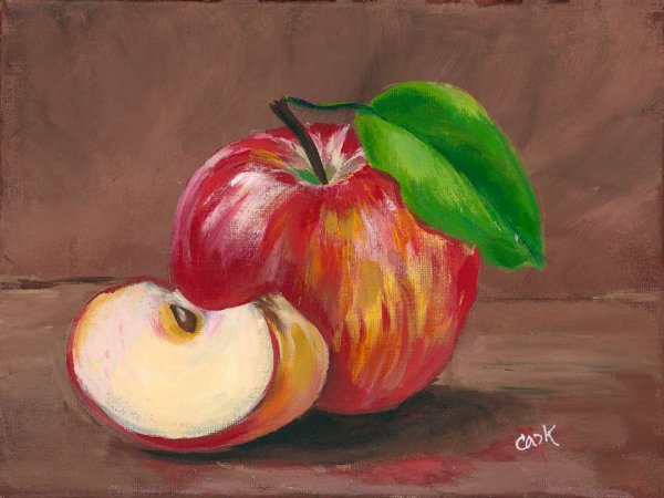 Рисование фруктов красками