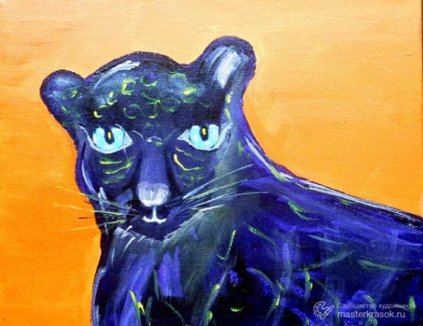 Пантера картина акрилом