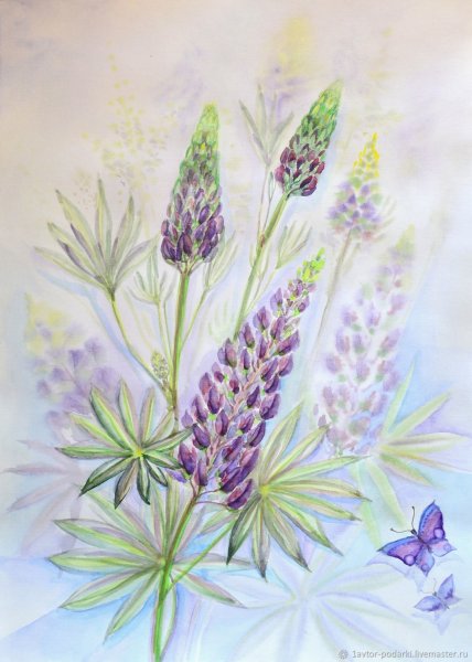 Люпины батик