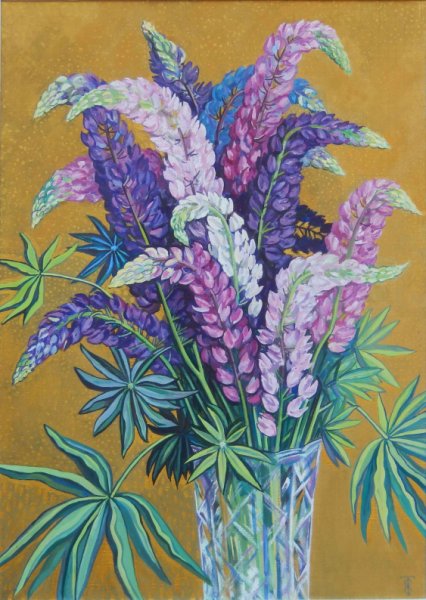 Люпины пастелью