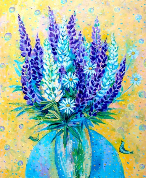 Люпины маслом