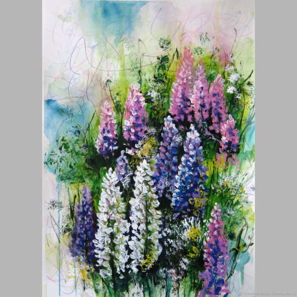 Акварель Миллера Люпин