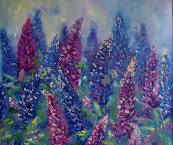 Красивое растение по шагам красками