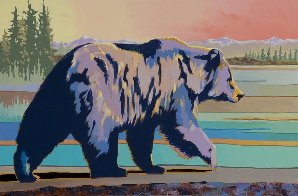 Композиция с медведем живопись