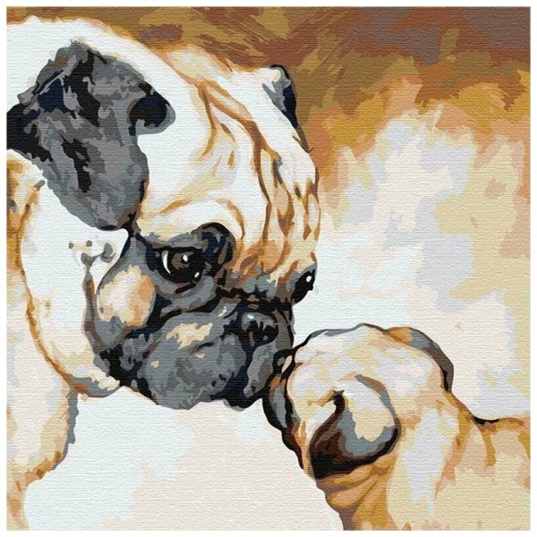 Мопс акварелью