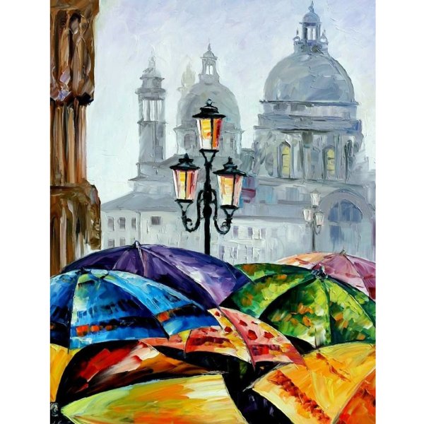 Леонид Афремов дождливый день в Венеции