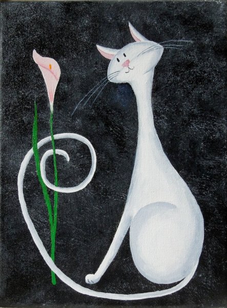 Котики акриловыми красками