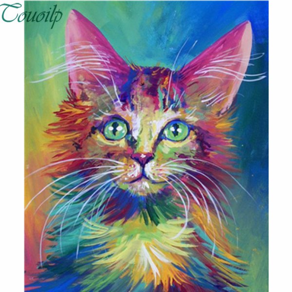 Кошка акриловыми красками