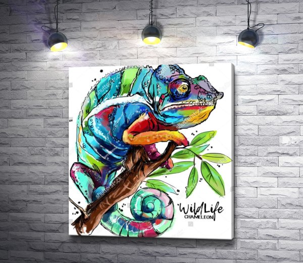 Хамелеон картина маслом