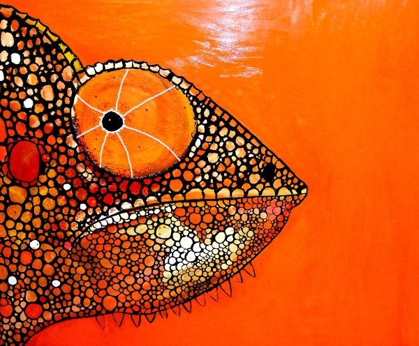 Ящерица акрилом