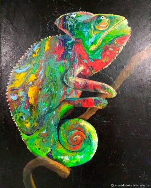 Хамелеон живопись