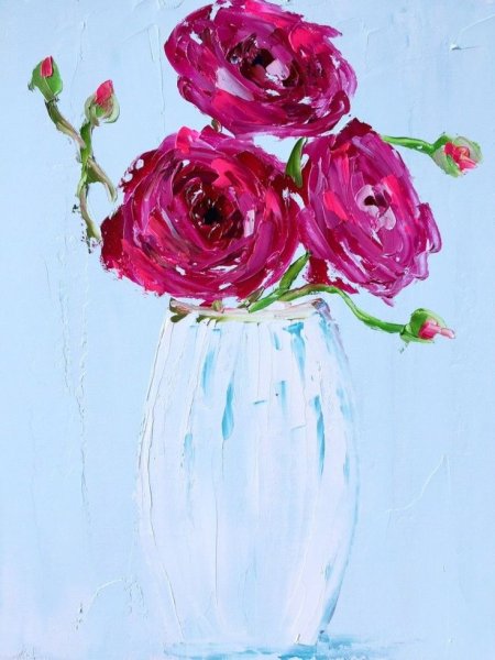 Цветы в вазе акрилом