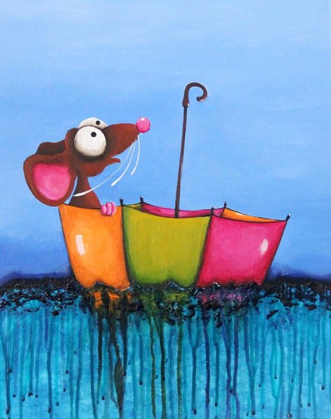 Забавные картины акрилом