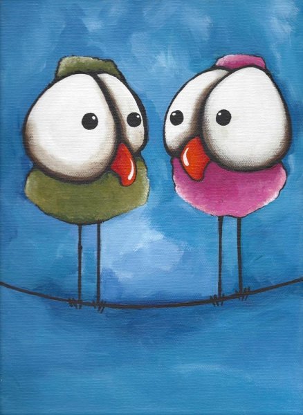 Забавные птички рисунки