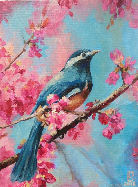 Акриловыми красками на холсте птицы