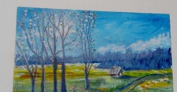 Картины акрилом Весна