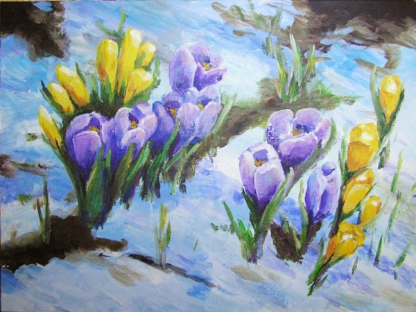 Крокусы акрилом