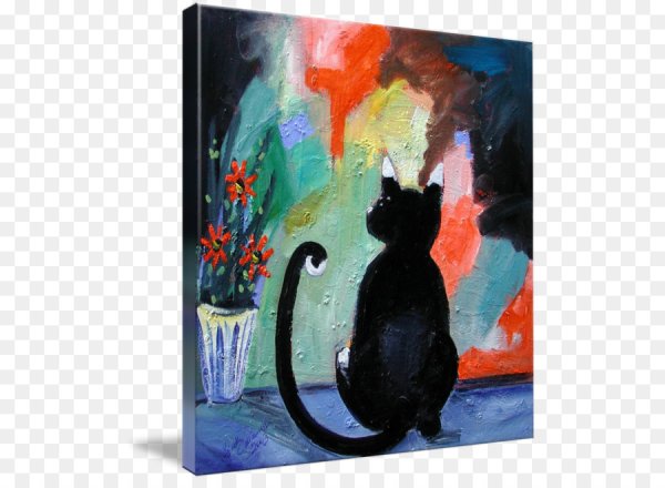 Картина акрилом кот