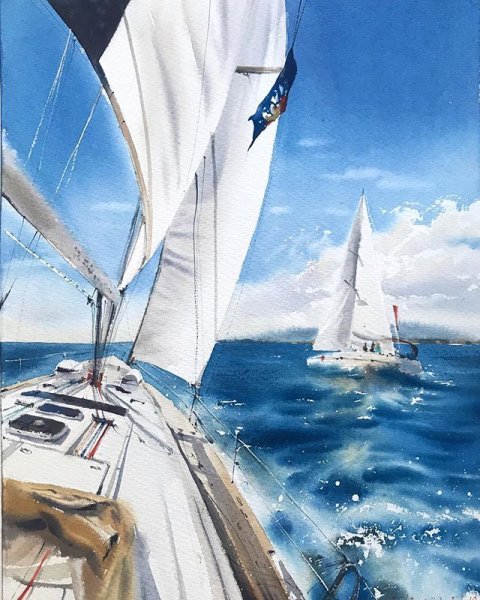 Парусники художник-акварелист