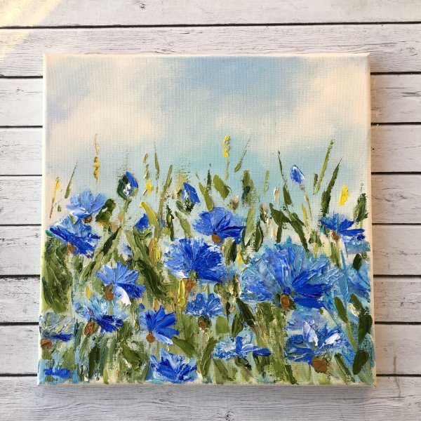 Васильки маслом