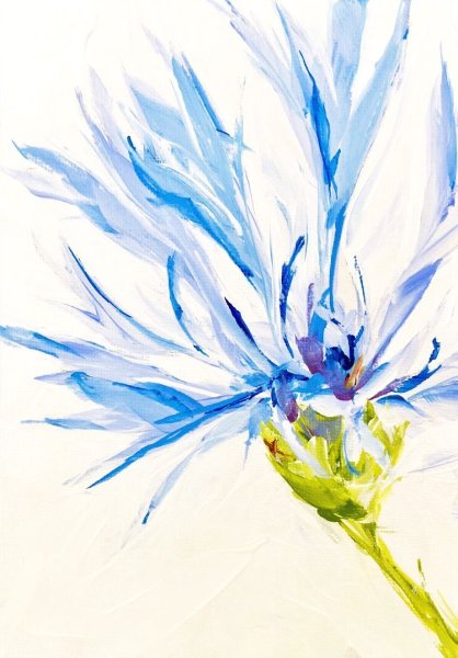 Васильки акварелью