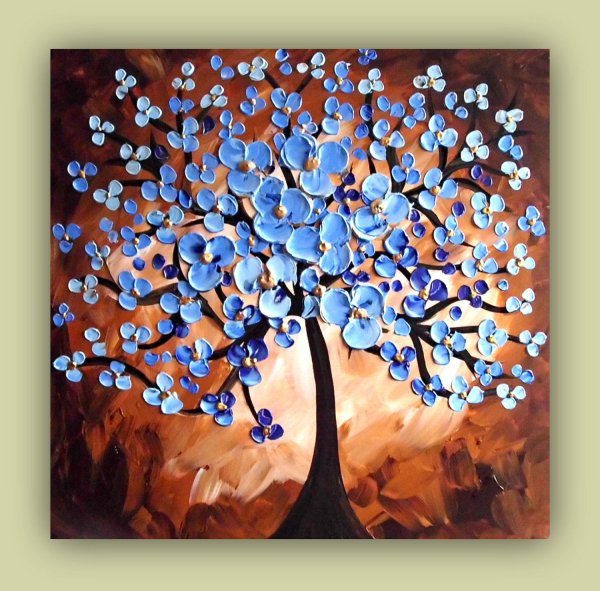Живопись акрилом деревья