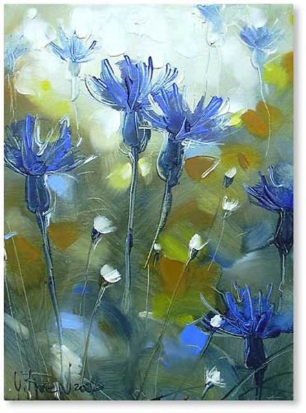 Васильки акрилом