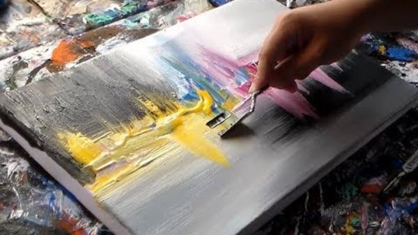 Рисунок глянцевыми акриловыми красками