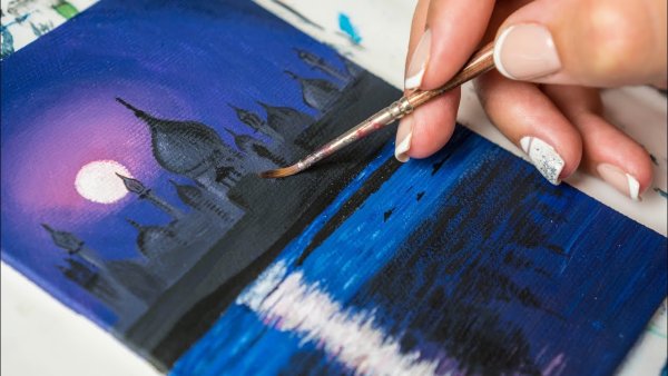 Техника быстрого рисования акриловыми красками