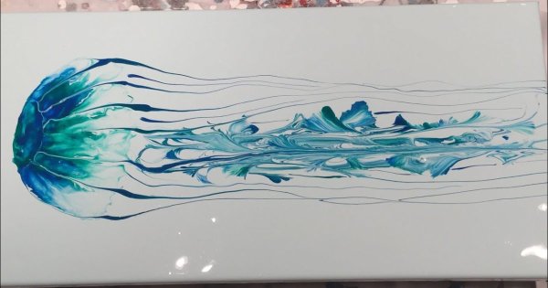 Акриловая заливка перо