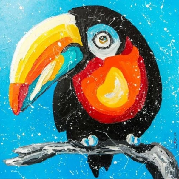 Тукан живопись акрилом