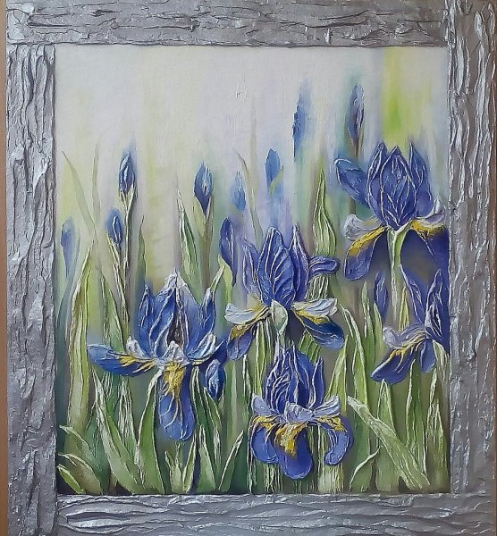 Ирисы акрилом