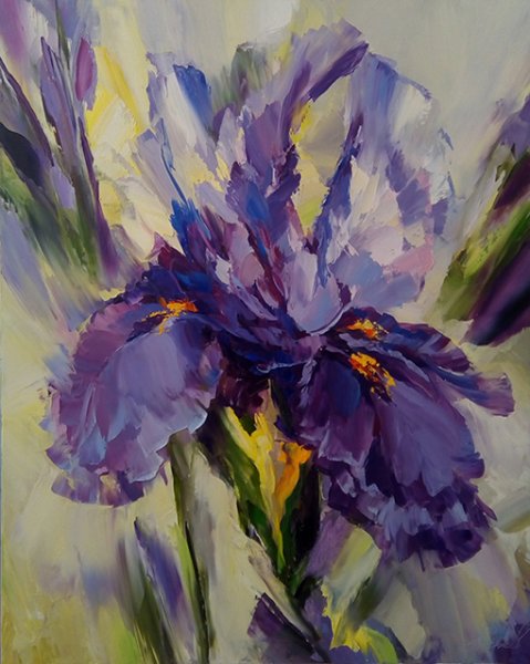 Ирисы мастихином картины