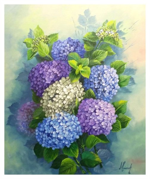 Гортензия акрилом