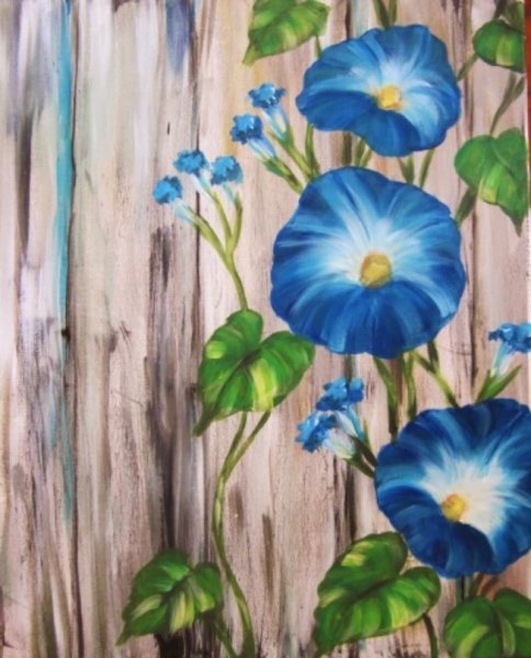 Цветы на заборе рисунок