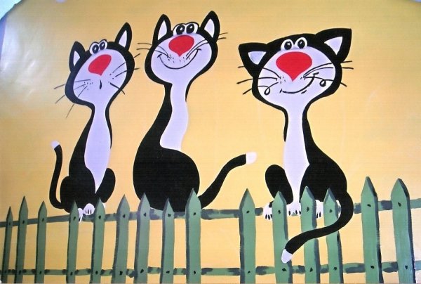 Несложные рисунки на заборе