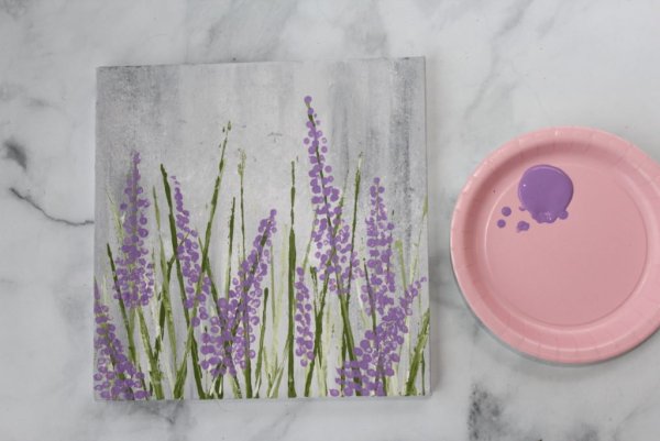 Рисование лаванды акрилом