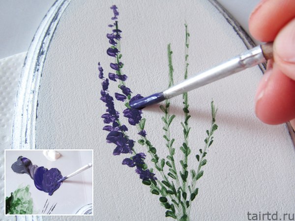 Лаванда акриловыми красками