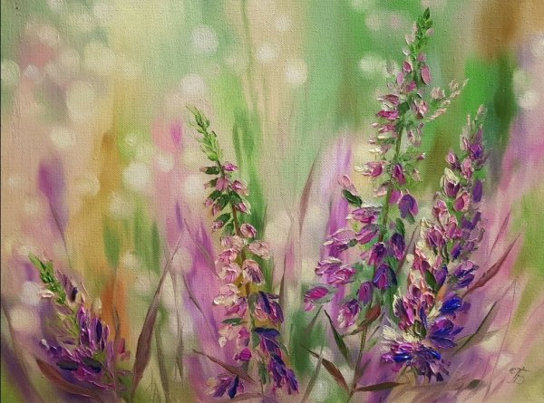 Нежные цветы Лаванда акрилом