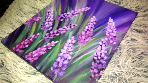 Лаванда акрилом