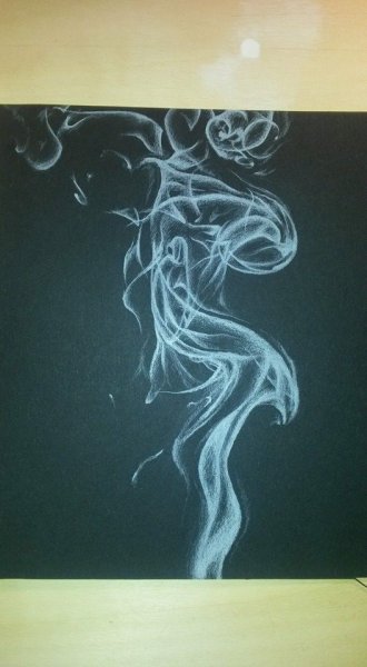 Нарисовать дым красками