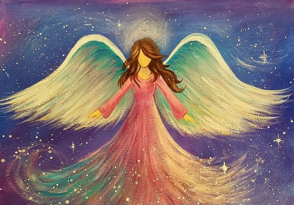 Рождественский ангел Золотая поталь