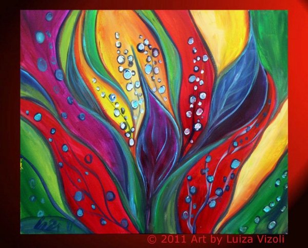 Рисование абстрактных картин акриловыми красками