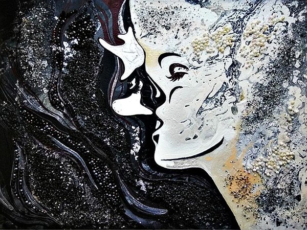 Живопись на черном холсте