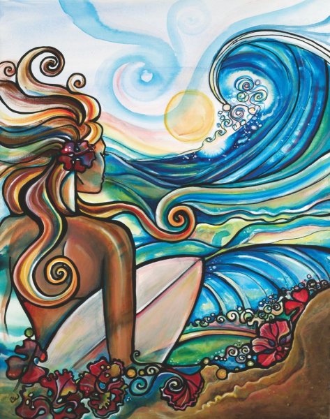 Девушка волна картина