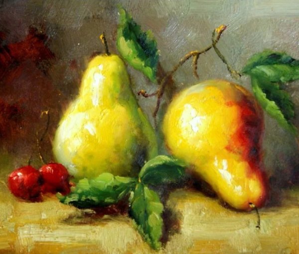 Натюрморт с фруктами акварелью